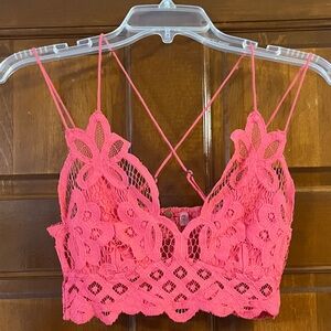 Free People Coral Lace Bralette